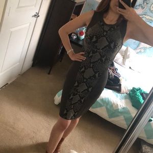 NWT DVF gray snake print sheath dress